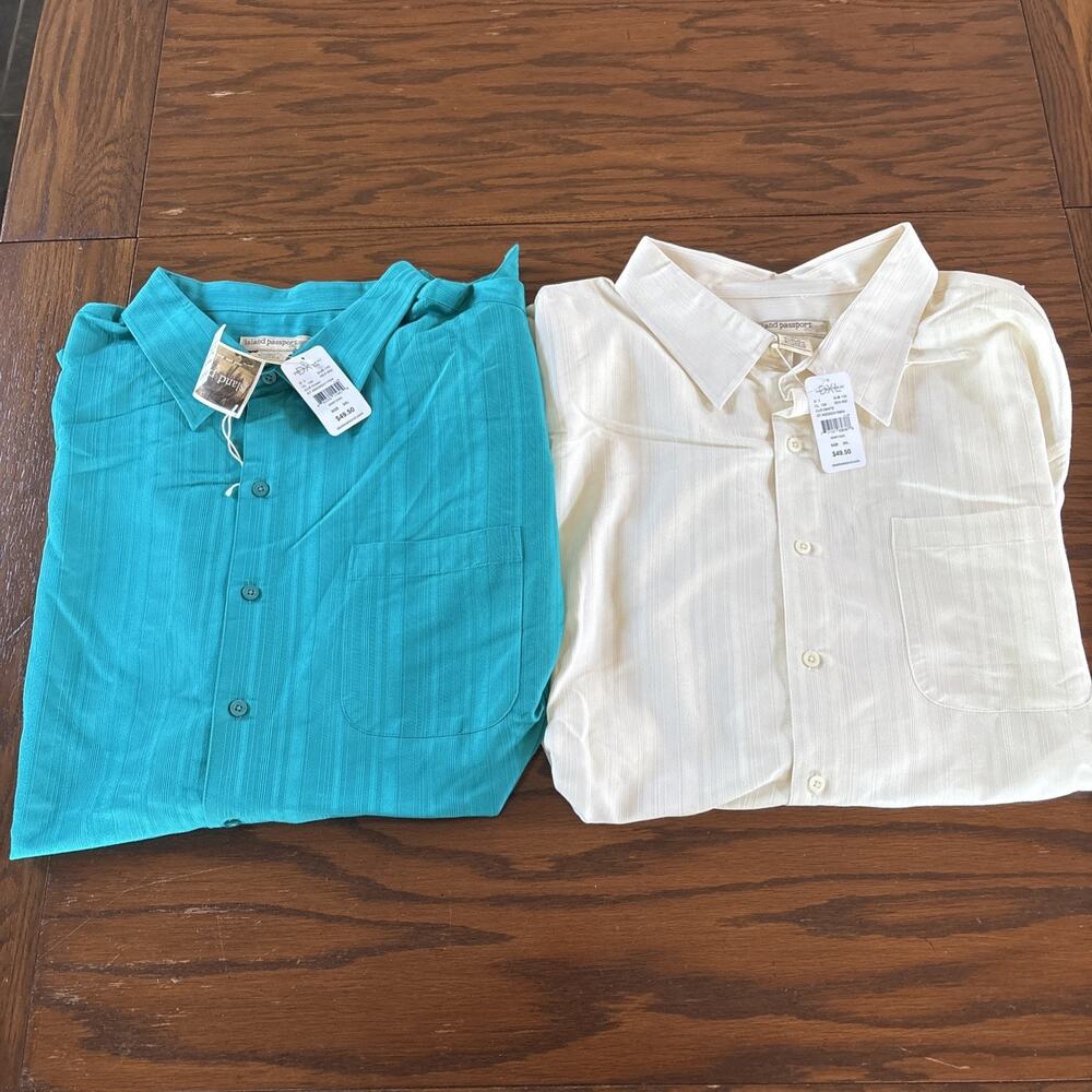 NEW Lot Of 2 Island Passport Button Down Shirts Size Men’s 3XL XXXL